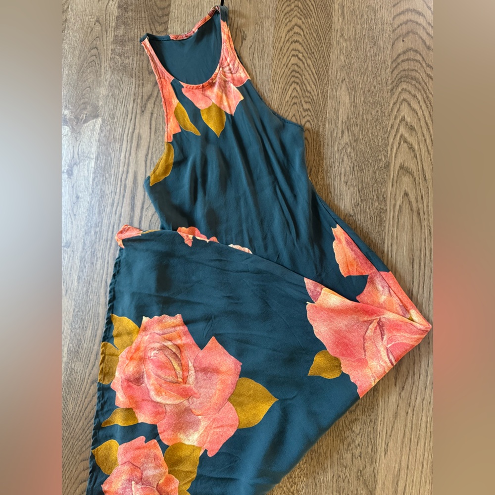 Floral Maxi Dress in Black and Pink